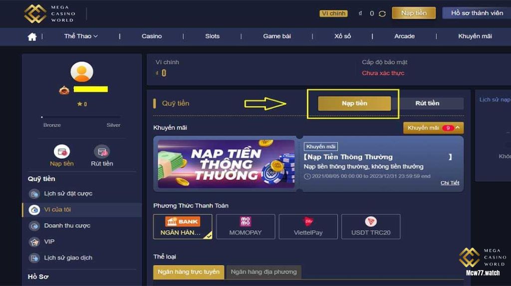 Mẹo giúp nạp tiền MCW77 an toàn và nhanh chóng